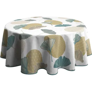 Le linge de Jules Tischdecke, schmutzabweisend, Kobe, blau, rund, 160 cm