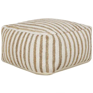 Beliani Pouf Beige Almatti , Beige, Weiß , Naturmaterialen , Quadratisch , 60x30x60 cm , Wohnzimmer, Sessel, Hocker & Hockerbänke, Poufs