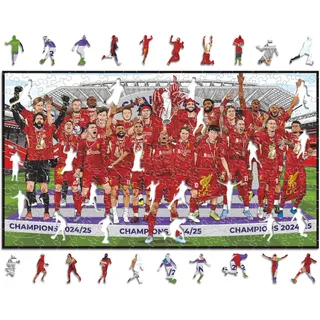 Iconic Puzzles - Liverpool, Premier League 24/25 Winners, offiziell Lizenziertes Holzpuzzle, 100% nachhaltig, Geschenk für Erwachsene und Kinder, Größe M, 270 Teile