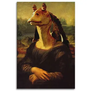 jocrynsi Mona Lisa inspiriert von Star Wars, beige Wandkunst, Poster, ästhetischer Leinwand-Wandkunst-Druck, Heimdekoration für Schlafzimmer, Wohnzimmer, 16x24 Zoll (40x60cm), ungerahmt