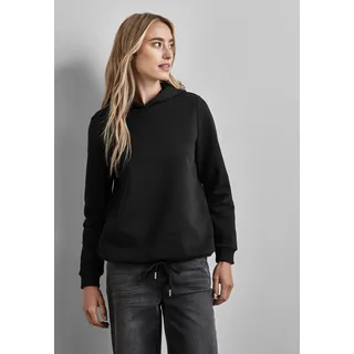 STREET ONE Kapuzensweatshirt, mit Tunnelzug am Saum STREET ONE Black