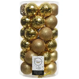 Decoris Tube 37 Dekorative Kugeln Weihnachtsbaum - Gold - One Size
