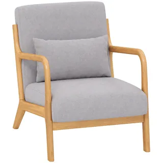 Homcom Relaxsessel Polyester 61 x 76 x 78 cm Grau mit Kissen