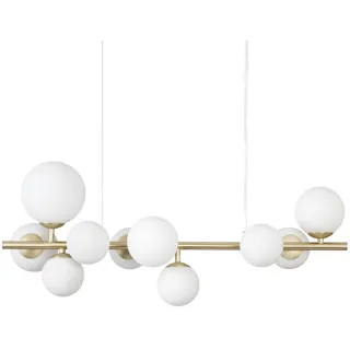 Ideal Lux Hängeleuchte , Weiß, Messingfarben , Metall, Glas , F , 30x59x81 cm , Lampen & Leuchten, Innenbeleuchtung, Hängeleuchten, Pendelleuchten