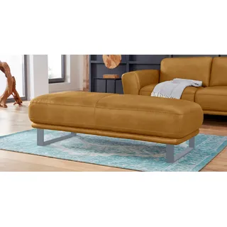 Hocker W.SCHILLIG "montanaa", gelb (kurkuma z69), B:141cm H:42cm T:61cm, Hocker, Hocker, mit Metallkufen in Silber matt, Breite 141 cm