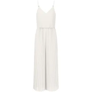 APART Fashion Damen Plissee-Overall, 2-in-1-Look, Overall mit weitem Bein, rückenfreies Outfit mit V-Ausschnitt, ärmelloses Kleid, geflochtene Spaghettiträger mit Perle, Kleidung für Hochzeitsgäste