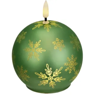 I.GE.A. LED-Kerze »Kugel-Kerze A« aus Glas batteriebetrieben mit Timer Adventskranz Adventskerzen