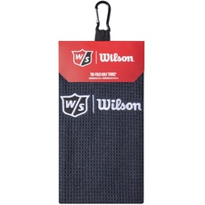 Wilson Staff Unisex Golf-Handtuch, Dreifach gefaltet, TRI FOLD, Mikrofaser, Schwarz, Einheitsgröße, WGA9000102