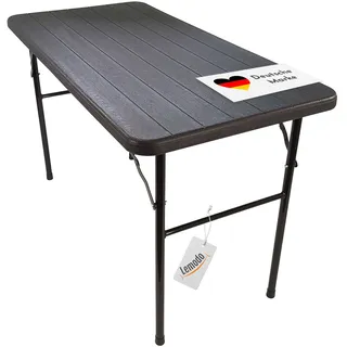 Lemodo Gartentisch Klapptisch 120 x 60 x 74 cm Schwarz