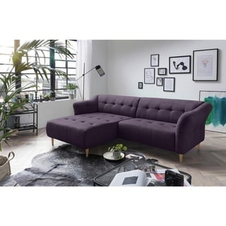 Livetastic Eckschlafsofa , Lila , Textil , Buche , vollmassiv , 254x160 cm , Made in Eu , Stoffauswahl, seitenverkehrt erhältlich, Hocker erhältlich, Rücken echt, in den Filialen seitenverkehrt erhältlich, Armteil links, Armteil rechts , Wohnzimmer, Sofas & Couches, Schlafsofas, Sonstige Schlafsofas