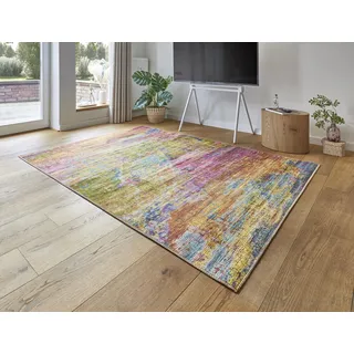 -LUXOR- living Teppich Wohnzimmer Polino im Vintage Design - Wohnzimmerteppich Teppich Kurzflor Digitaldruck in zeitlosem Design 120 x 170 cm Multi