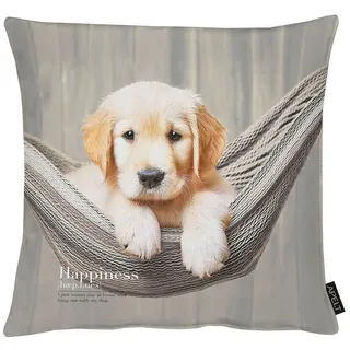 Apelt Zierkissen , Hellgrau , Textil , Hund , Füllung: Vlies,Vlies , quadratisch , 45x45 cm , Oeko-Tex® Standard 100 , pflegeleicht , Heimtextilien, Wohntextilien, Kissen, Zierkissen