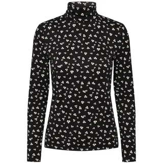 Pieces High Neck Top Blume Schwarz L