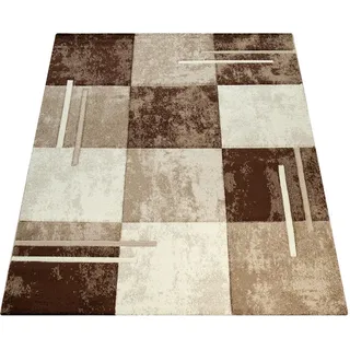 Paco Home Kurzflorteppich 60/110 cm Diamond 663 , Braun , Textil , Rechteckig , 60x110 cm , strapazierfähig, für Fußbodenheizung geeignet , Teppiche und Böden, Teppiche