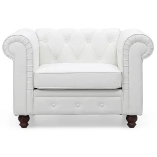 Menzzo Grand Fauteuil Chesterfield - Sessel Weiß