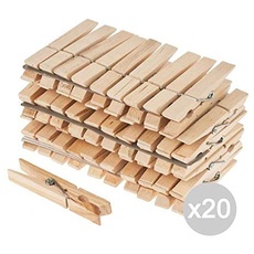 Glooke Selected Set 20 Federn Holz X 24 cm 9 Waschmittel und gewölbt, Mehrfarbig