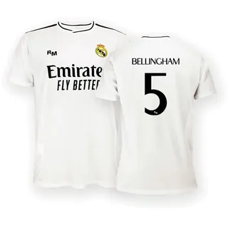 Air Val International Real Madrid Home Trikot Saison 24/25, Bellingham, 10 Years, Replik Shirt Mit Offizieller Lizenz
