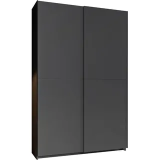 SchlafKONTOR Schwebetürenschrank »Heimo/Fast Schrank Kleiderschrank Garderobe«, geringe Tiefe, ausziehbarer Kleiderstange, Garderobenschrank, 6 Böden, grau