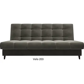 QLA Möbel Schlafsofa Riko in Grau: Sitzsofa mit Bettkasten im skandinavischen Design mit Holzbeinen, gepolstert und ideal als Gästesofa - Grau