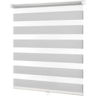 Ventanara® Doppelrollo schnurlos ohne Bohren Klemmfix Fenster Duo Rollo inklusive Montagematerial (hellgrau, 120 x 150 cm)