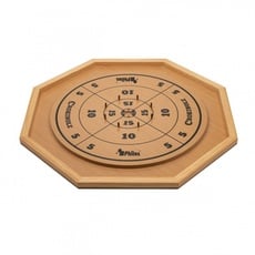 Bild 3320 - Crokinole 5 in 1, Spielbrett mit Crokinole/Backgammon/Schach/Dame/Mühle mit Zubehör, Holz, 68x68cm