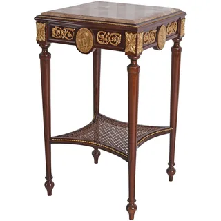 Barock Tisch Marmorplatte Holztisch Beistelltisch Antik Blumentisch Konsole