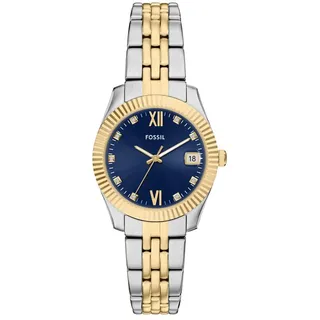 Fossil Scarlette Damen 32MM Silberfarbene Edelstahluhr, ES5443