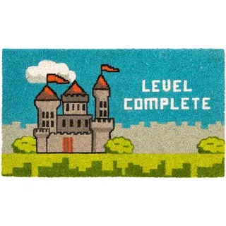 Fisura - Fußmatte außen Level Complete Kokosfußmatte mit Rutschfester PVC-Rückseite. Lustige Welcome Fußmatte. Handbemalt. Größe: 70 cm x 40 cm