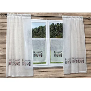 HOSSNER - ART OF HOME DECO Gardine »Wichtel« Stangendurchzug 1 Stk. tlg. weihnachtlicher Landhaus-Look HOSSNER - ART OF HOME DECO beige