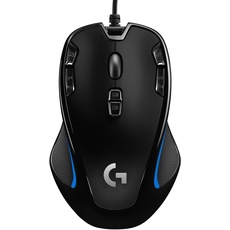 Logitech G300s Gaming-Maus mit 2,5K DPI Sensor, USB-Anschluss, RGB-Beleuchtung, 9 programmierbare Tasten, Taste zur DPI-Umschaltung, anpassbare Spielprofile, Ultraleicht, PC/Mac - Schwarz