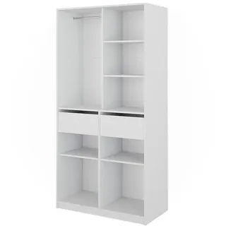Vicco Kleiderschrank Elmo Weiß, 100 x 200 cm mit 2 Schubladen