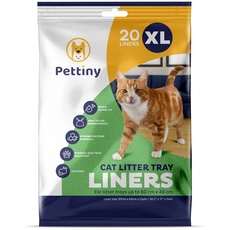 Pettiny 20 XL Katzentoilettenbeutel mit Zugbändern Kratzfeste Tüten für Extra Großes Katzenklo