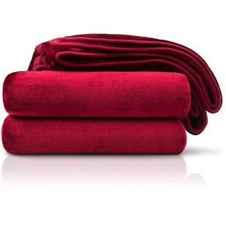 Amago - Kuscheldecke, Cashmere-Feeling, 220 x 240 cm - Bordeaux