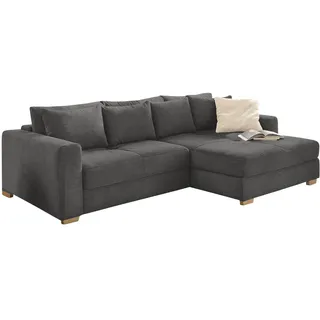 luma-home Eckcouch Cord 2-Sitzer Dunkelgrau
