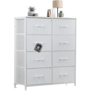 Sweetcrispy Kommode mit Stoff-Schubladen, Sideboard mit 8 Stoff-Schubladen, Schubladenschrank, Organisationsmöbel für Küche, Büro, Flur, TV-Schrank mit Schubladen