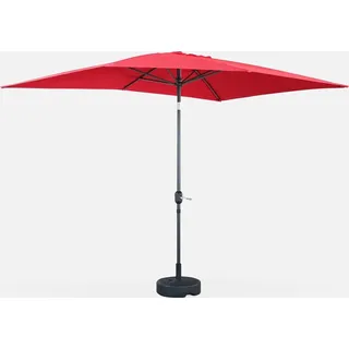 sweeek - Rechteckiger Sonnenschirm 2x3m - Rot - Rot