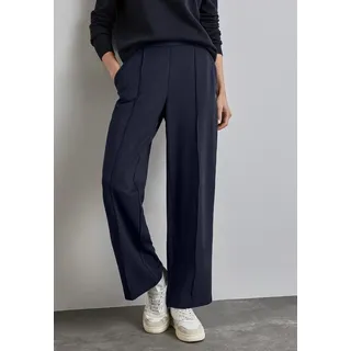 STREET ONE Damen A378284 Hose Im Casual Fit - mit Ziernaht vorne, Gr. 40 - Länge 30, deep blue, 40W 30L EU