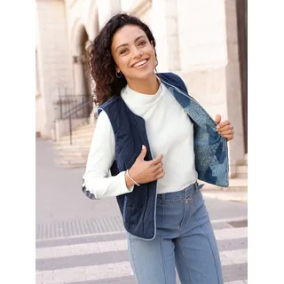 Inspirationen Wendeweste, jeansblau, gemustert