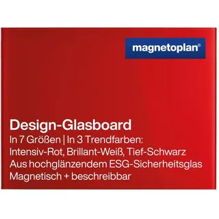 Magnetoplan Glas-Magnettafel 80 x 60 cm Rot