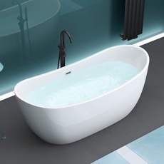 Mai & Mai Freistehende Badewanne 180x80cm Oval Sanitäracryl Standbadewanne V502