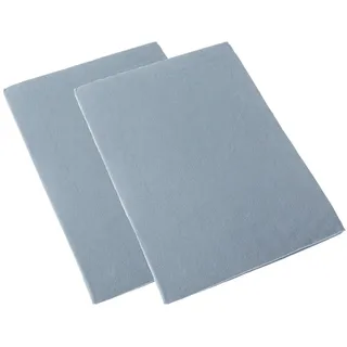Homescapes Bettlaken Baumwolle-Biber 100 x 150 cm Blau 2 St.