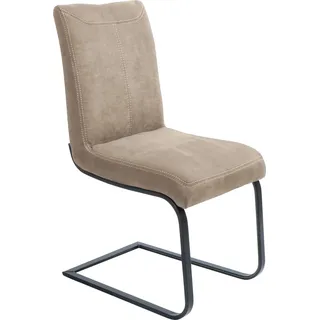 K+W Komfort & Wohnen Freischwinger »Floyd« () Kontrastnaht, Freischwingergestell aus Vierkantrohr Roheisen schwarz, beige