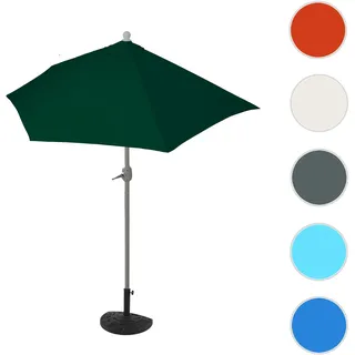 Sonnenschirm halbrund Parla, Halbschirm Balkonschirm, UV 50+ Polyester/Alu 3kg ~ 300cm grün mit Stän