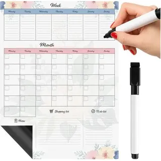 Magnetischer Kühlschrankplaner, groß 60 x 45 cm, trocken abwischbar