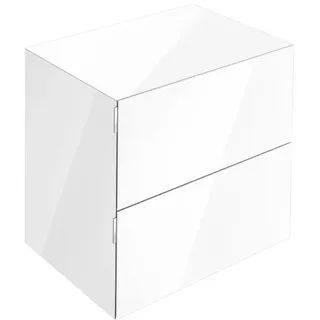 KEUCO EDITION 11 ART Sideboard, 2 Frontauszüge, 800x700x490mm, mit LED-Beleuchtung, 32542830801, Korpus/Front: Weiß Glas / Weiß Glas