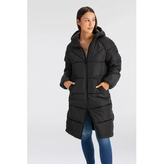 ONLY Steppmantel »ONLAMAND LONG PUFFER COAT CS OTW«, mit Kapuze und praktischem 2-Wege Reißverschluss, schwarz