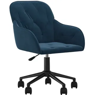 vidaXL Bürostuhl Drehbar Blau Samt - Blau