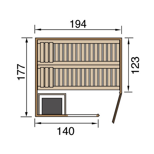 Bild von Sauna »Varberg«, (Set), 7,5 kW-Ofen mit digitaler Steuerung, beige