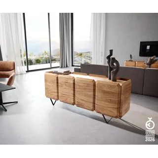 DeLife Sideboard Kiano 175 cm Akazie Natur / Schwarz