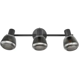 Trio Tarifa 3-flammig schwarz matt, Metall und Glas
